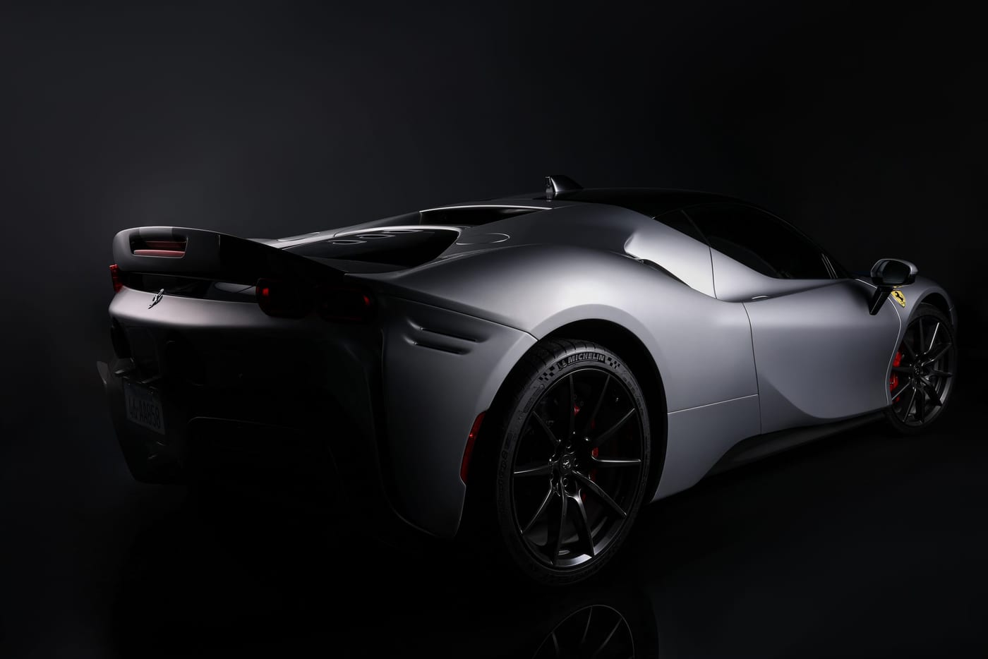 Ferrari SF90 low angle, luxury car photography Houston