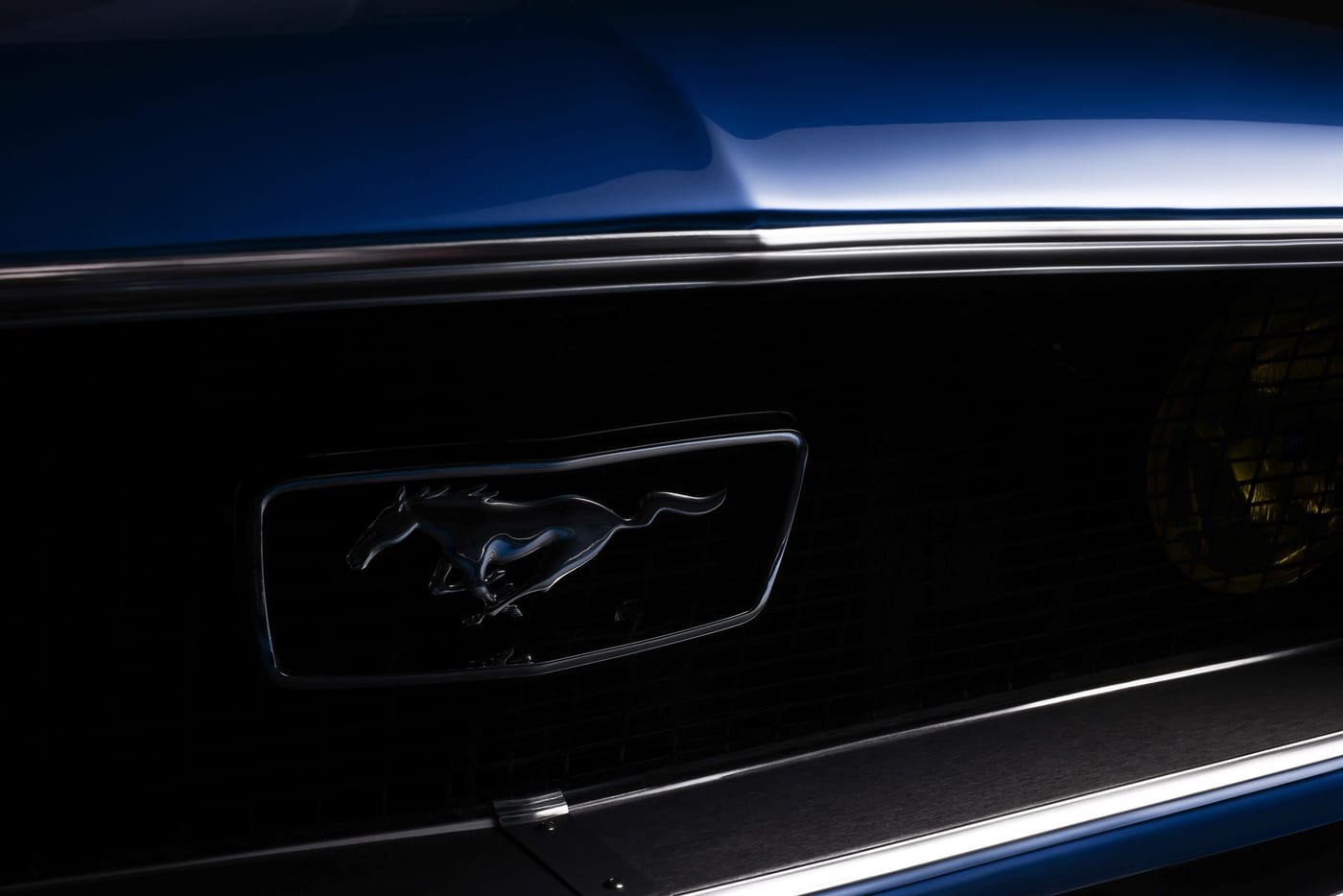 Ford Mustang GT in an auto shop, Houston automotive photography